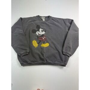 Vintage Mickey Mouse Gray Crewneck Distressed Sweatshirt Walt Disney World SZ M